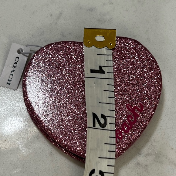 Coach Pink Glitter Heart Clutch - Picture 10 of 11